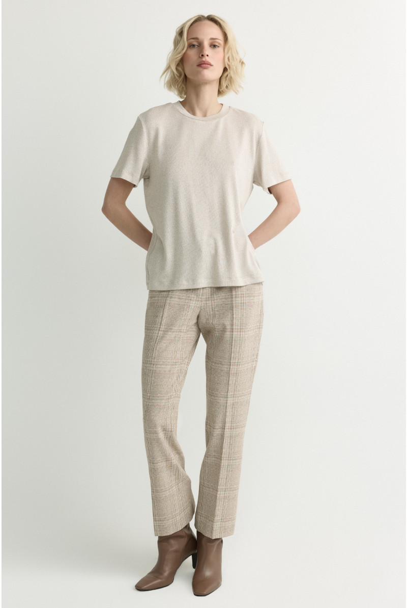 Checked trousers with narrow legs