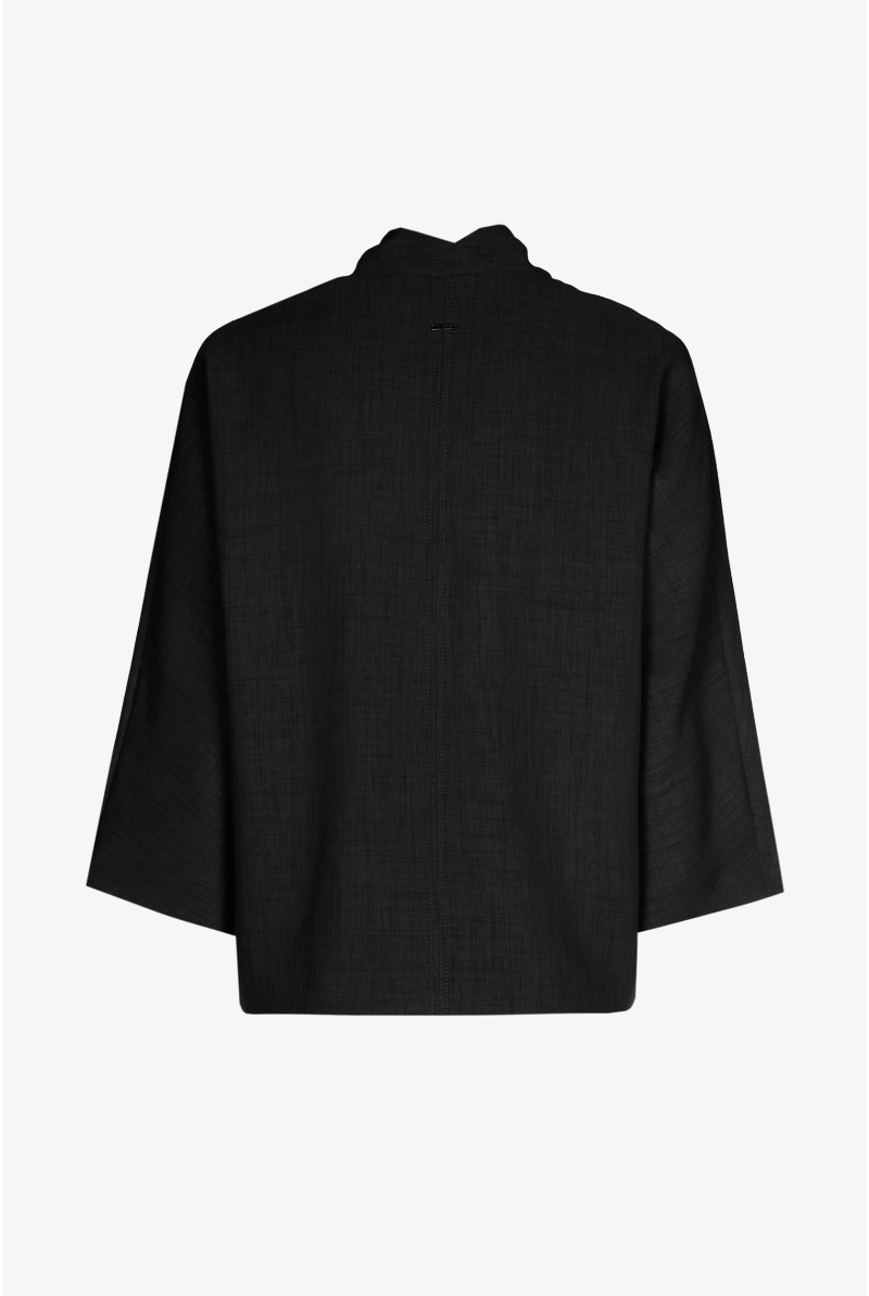Blouse in crêpestof met binder