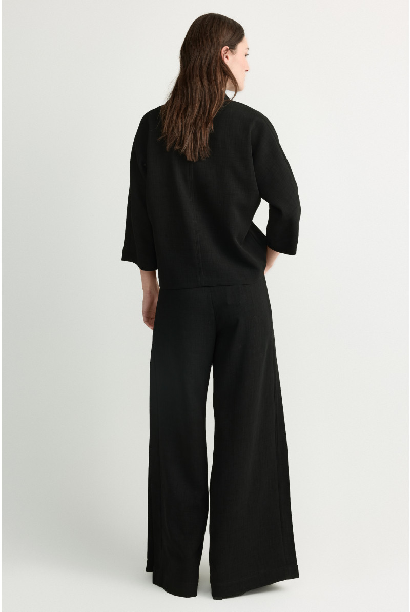 Blouse in crêpestof met binder