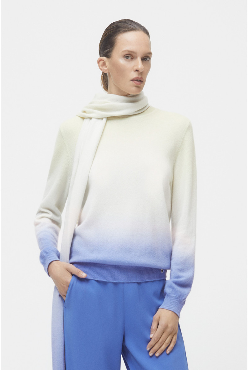 Yellow and blue cashmere pullover