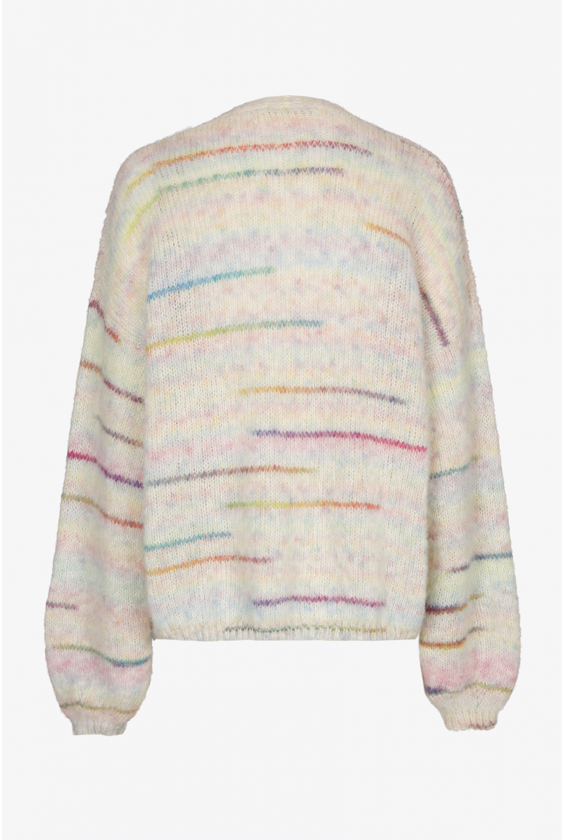 Short multicoloured cardigan with long sleeves
