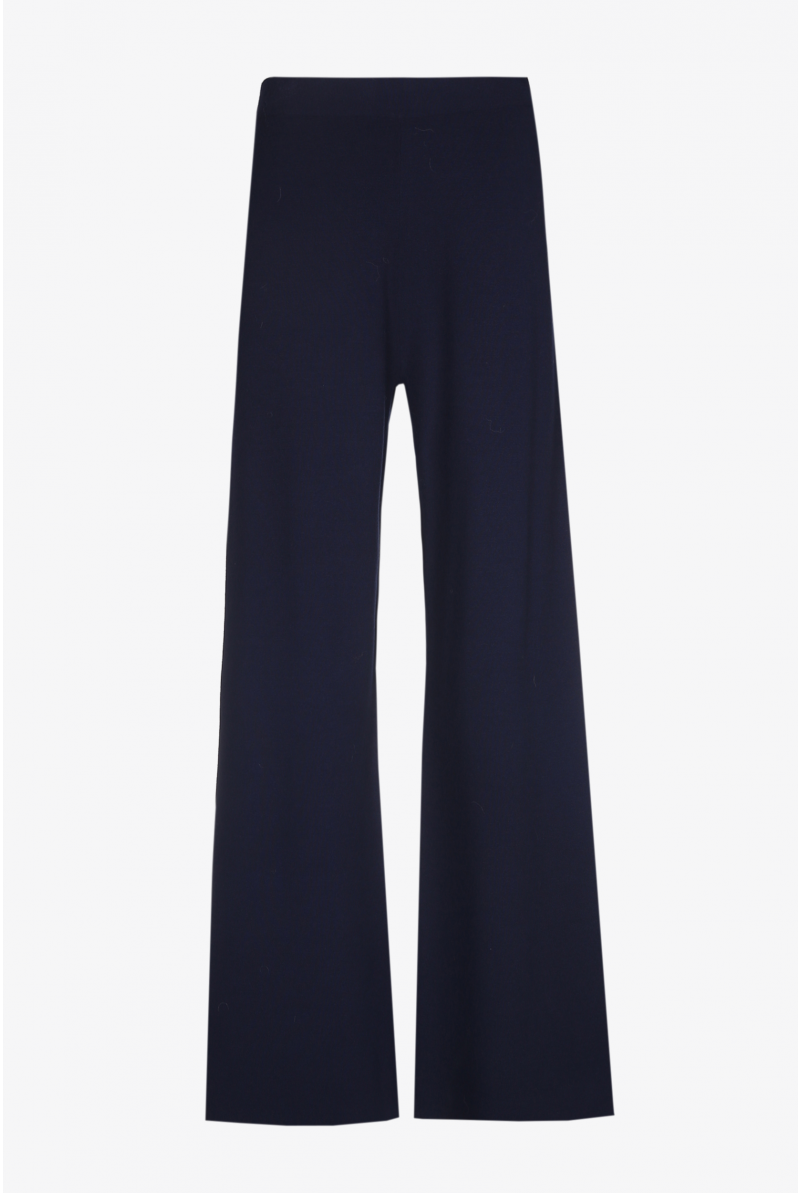 Wide dark blue trousers