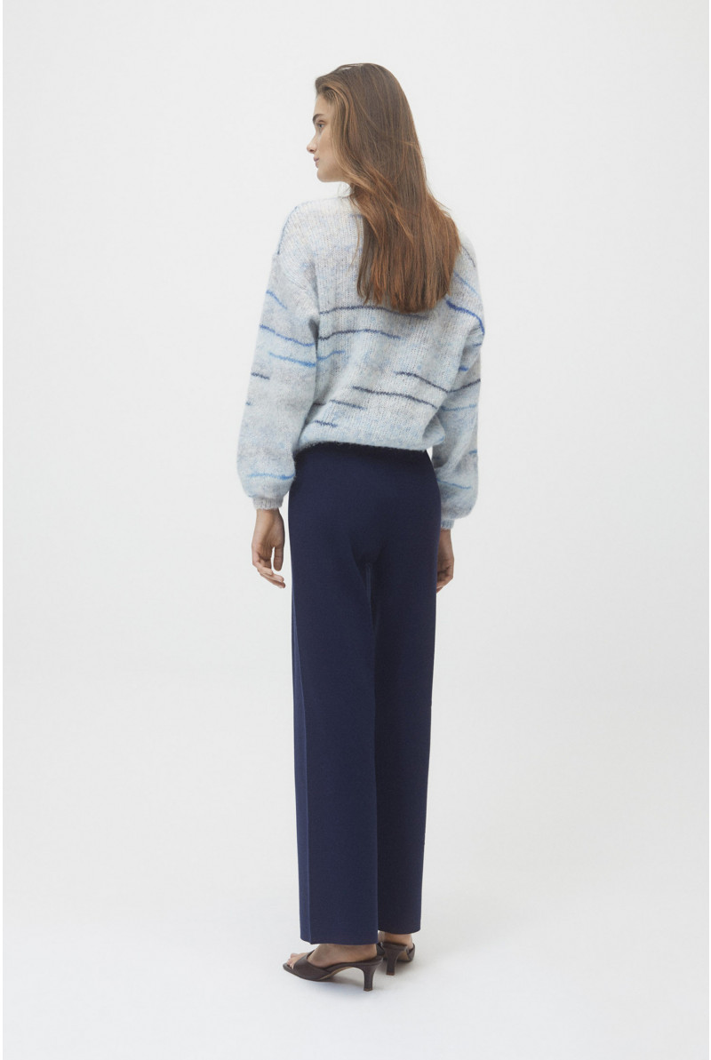 Pantalon large bleu foncé