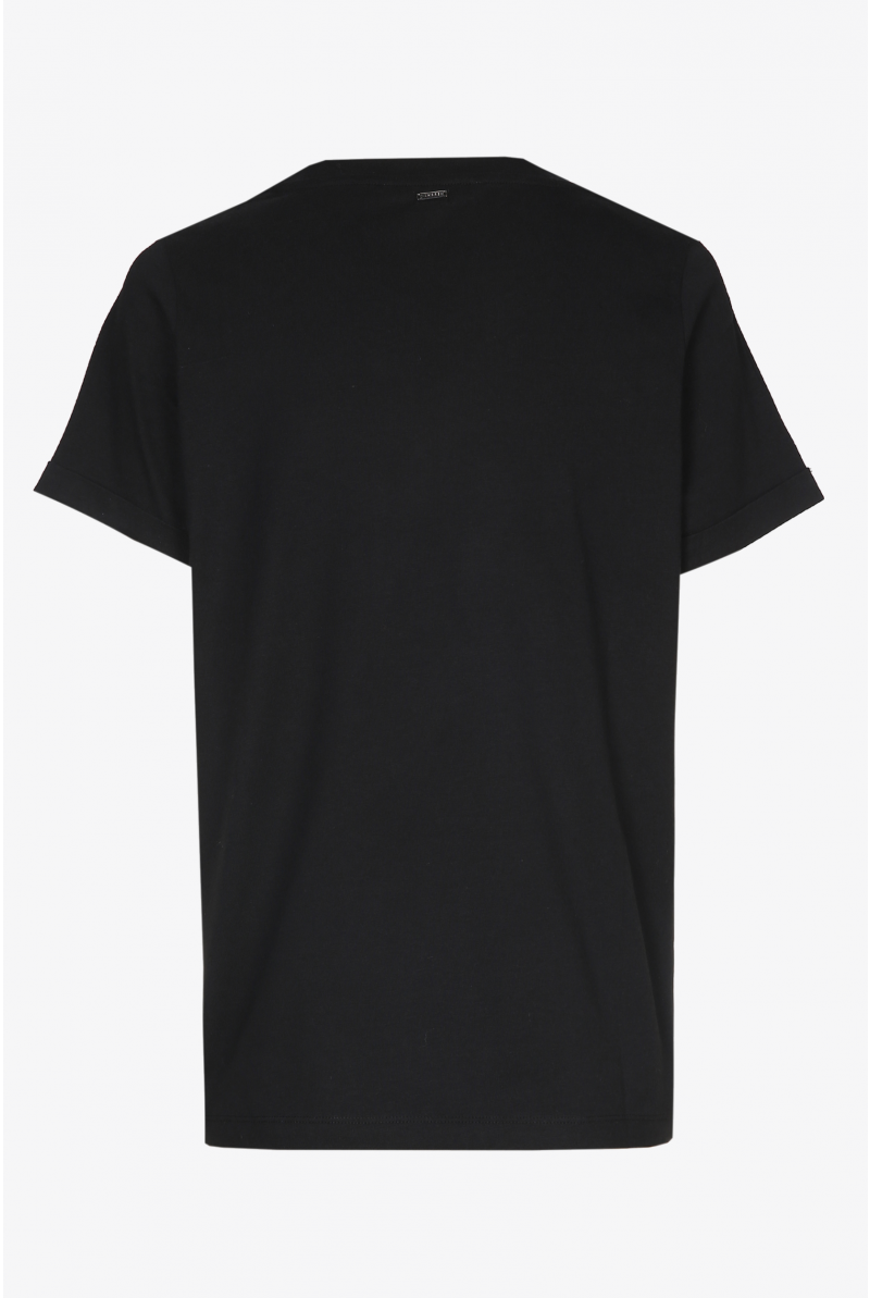 T-shirt noir à col rond