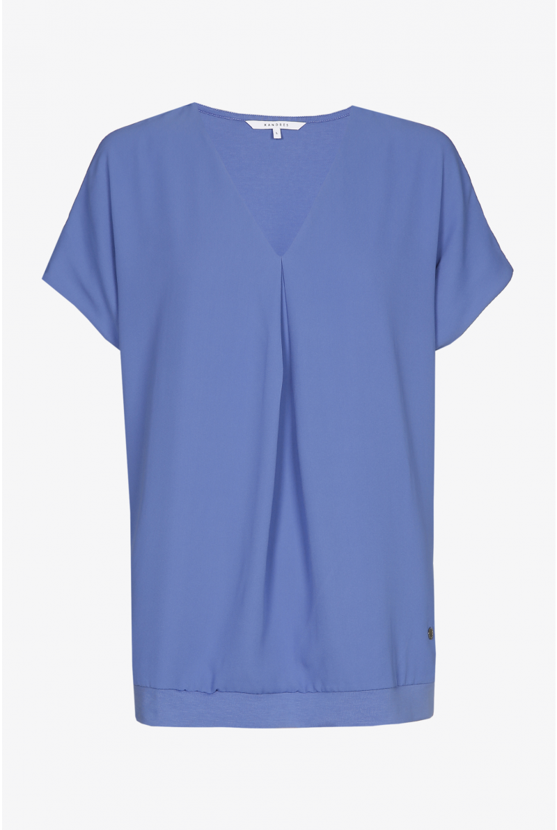Blue T-shirt with V-neck