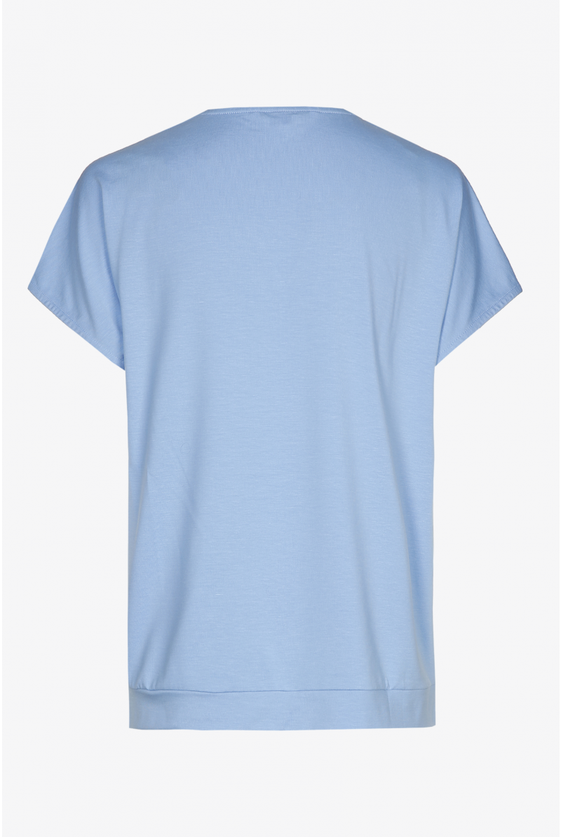 Light blue top with short sleeves