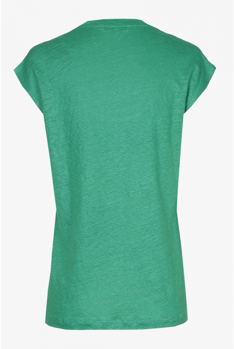 Green T-shirt with round neck