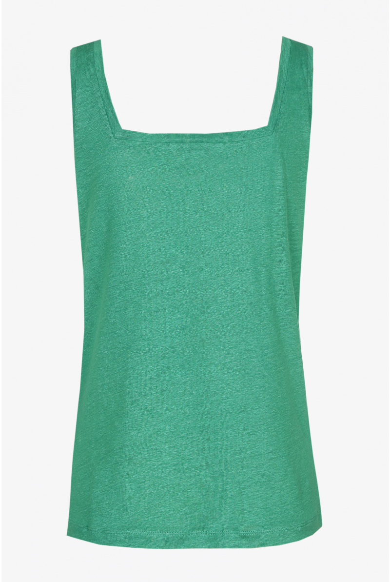 Green top with square neck