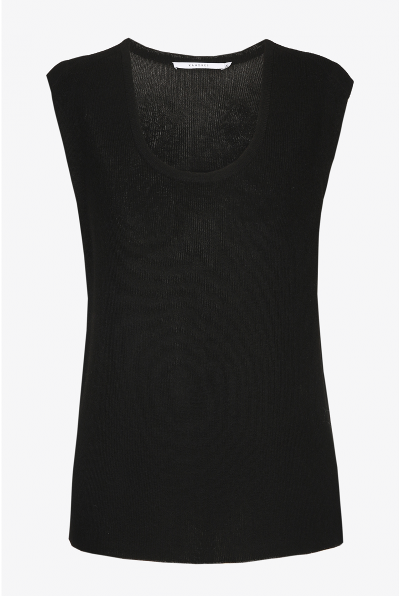Zwarte top in viscose