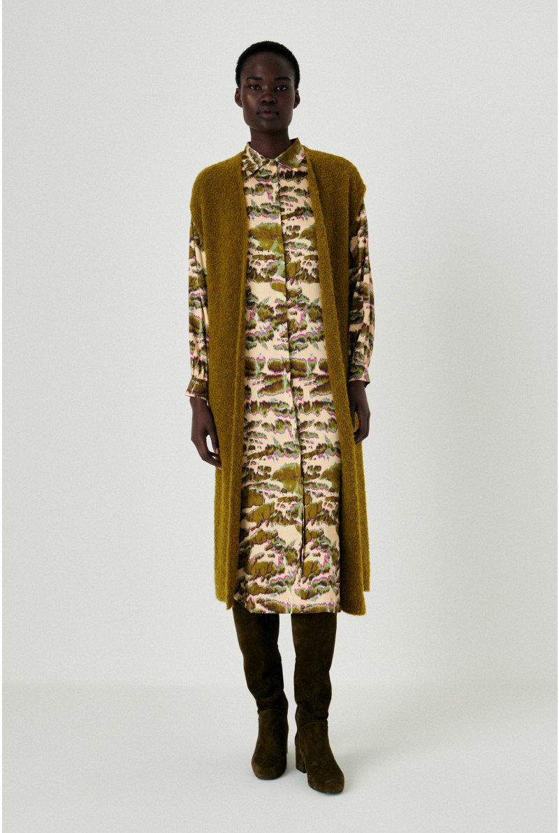 Long sleeveless cardigan