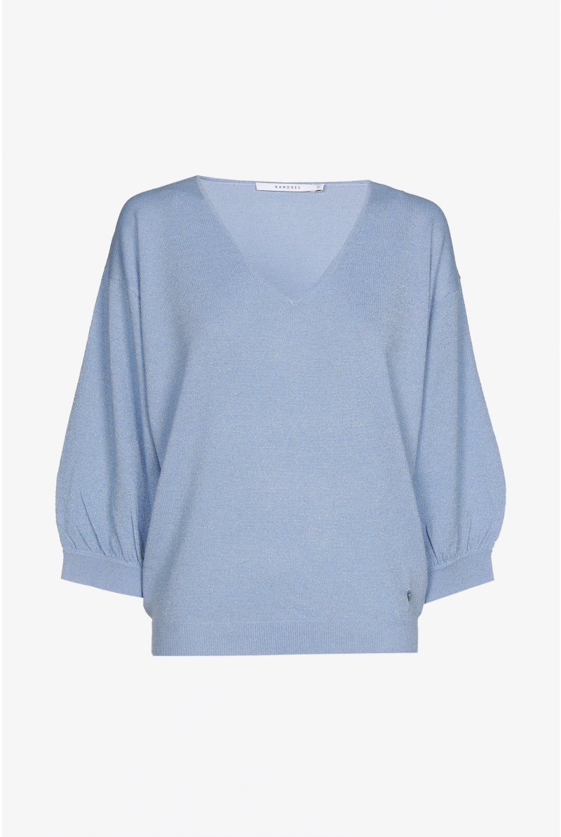 Lurex trui met V-hals