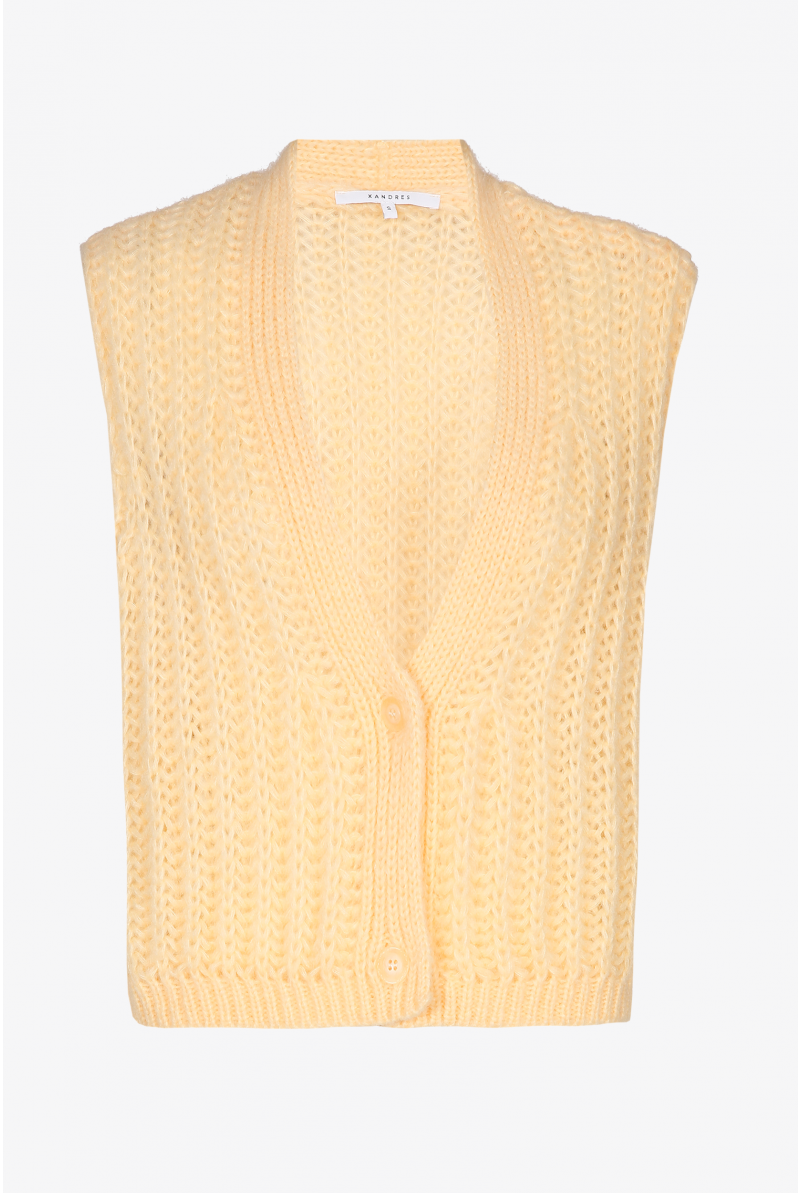 Mouwloze vest met knopen
