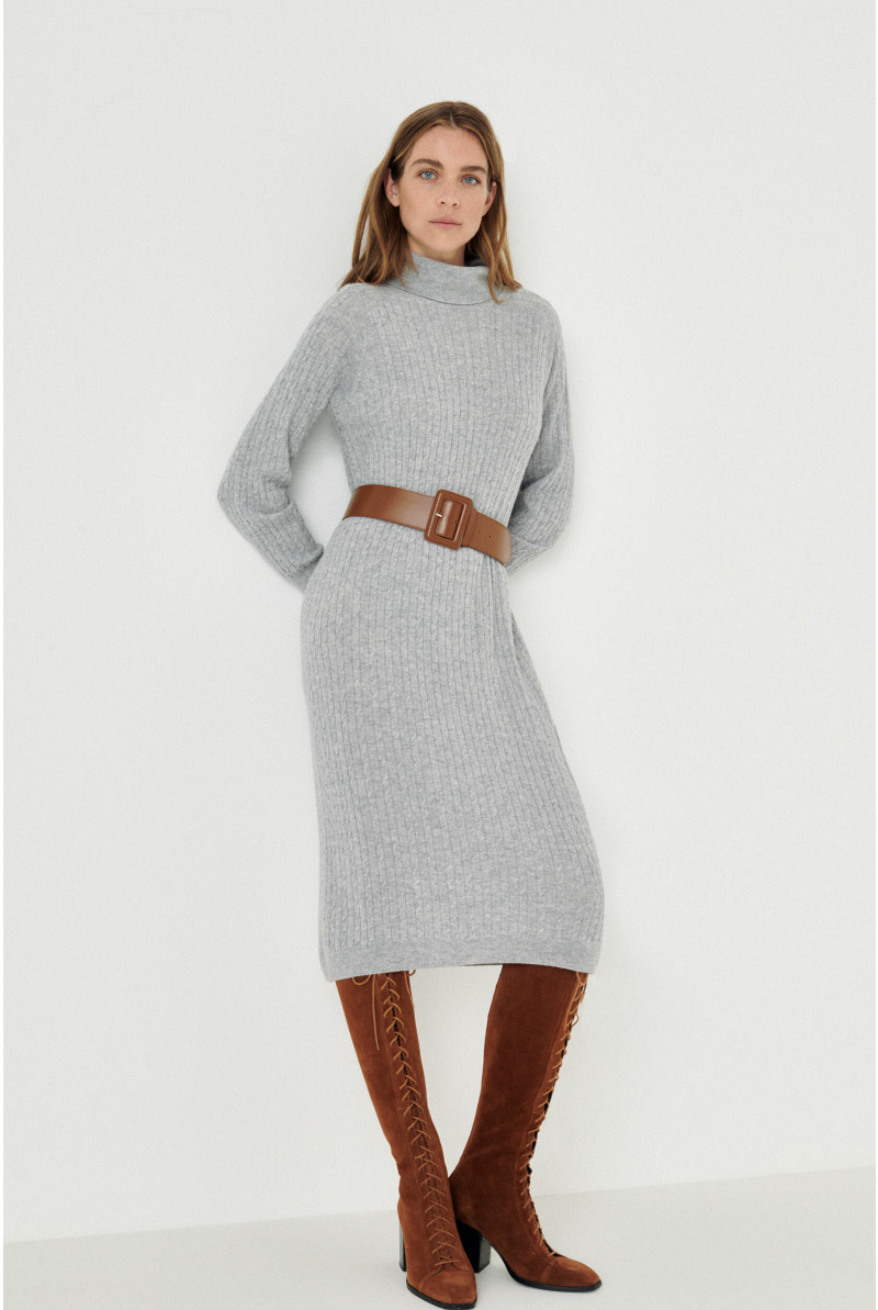 Jurk in cashmere en wol