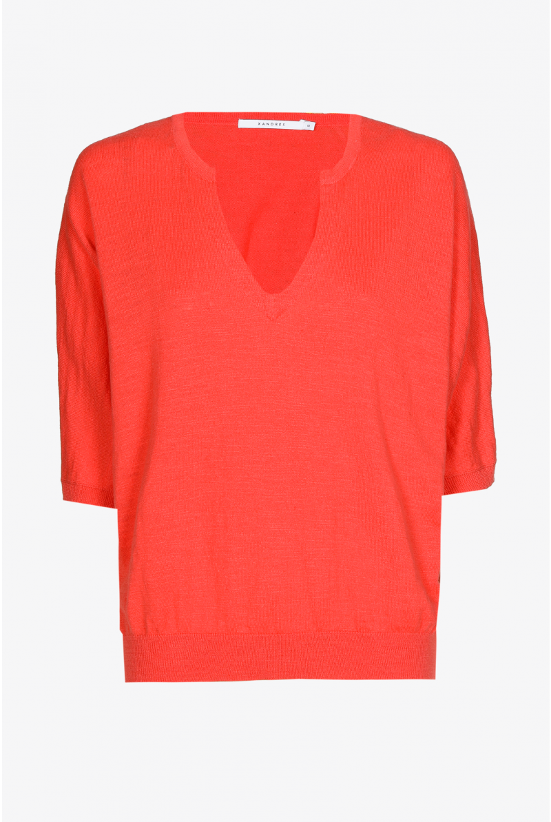 Petit pull en coton et en lin