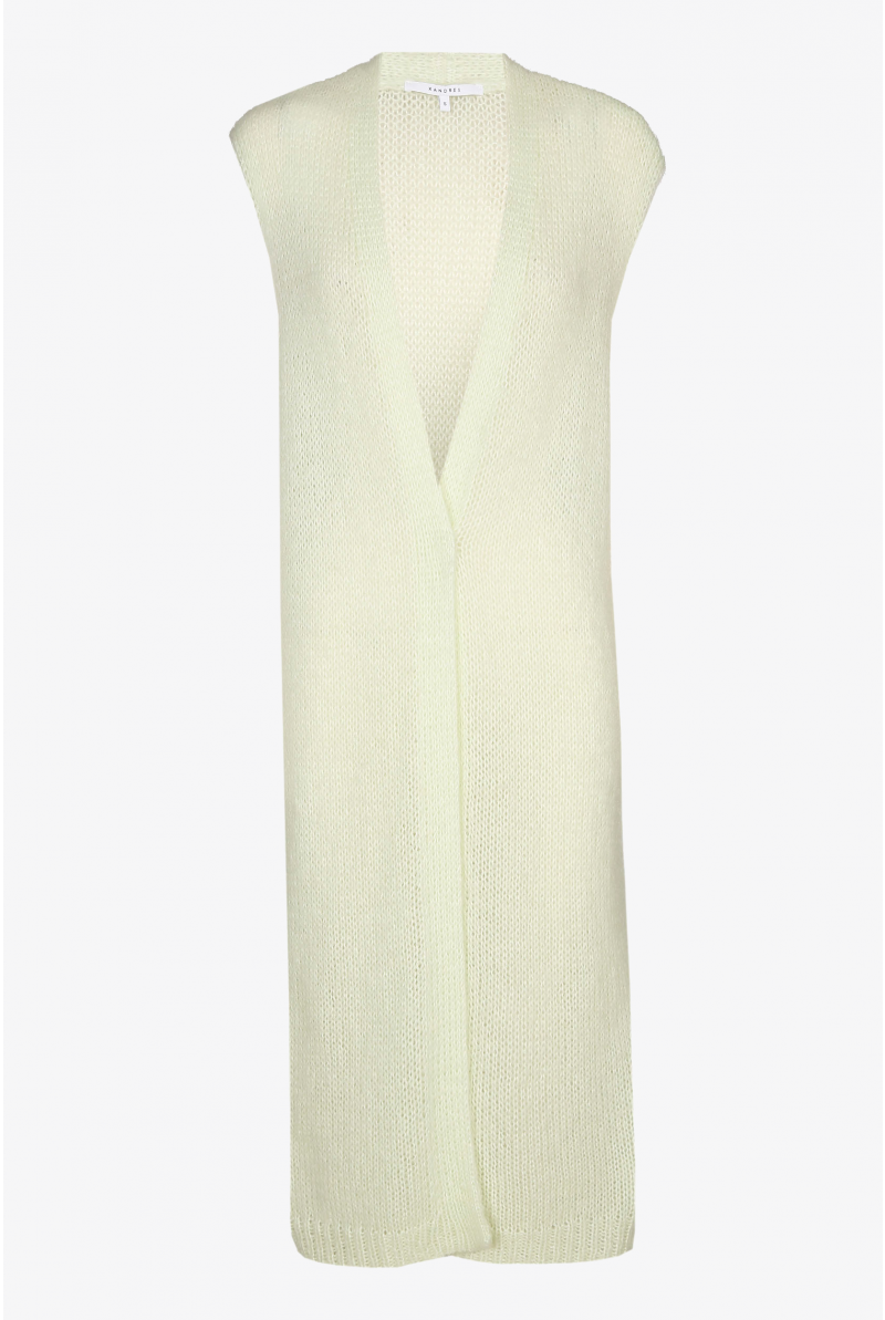 Lang mouwloze vest