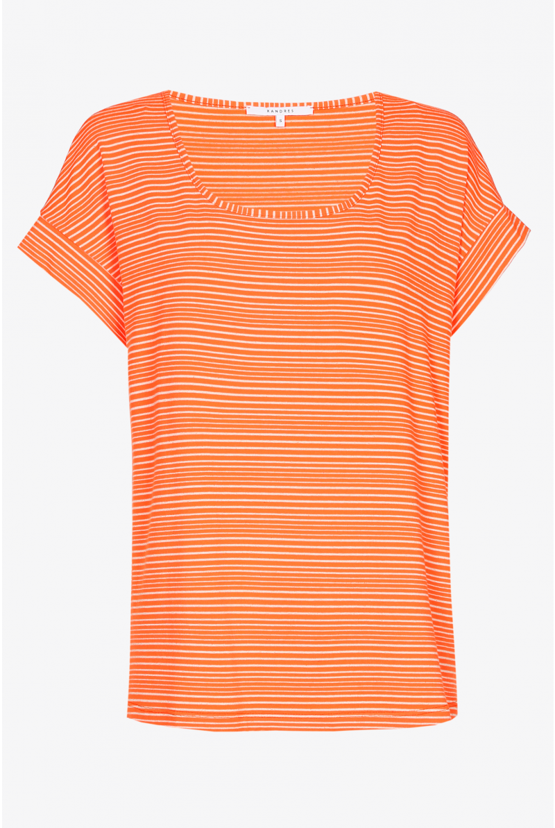 dubbele Waardig mooi Neon T-shirt met strepen - Xandres
