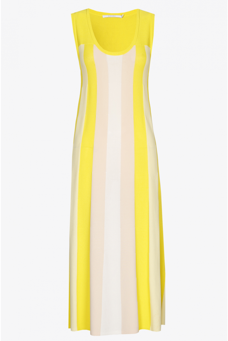 A-line dress with stripes