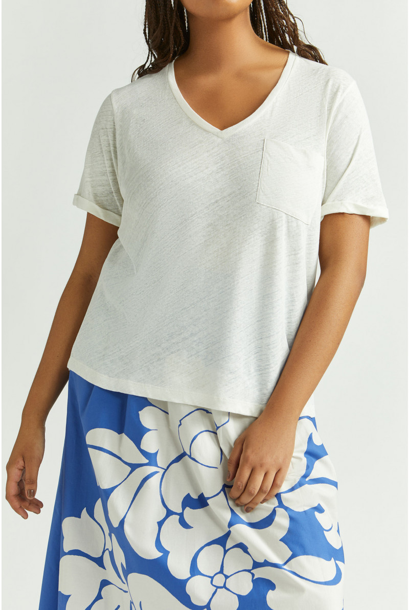T-shirt basique à encolure en V