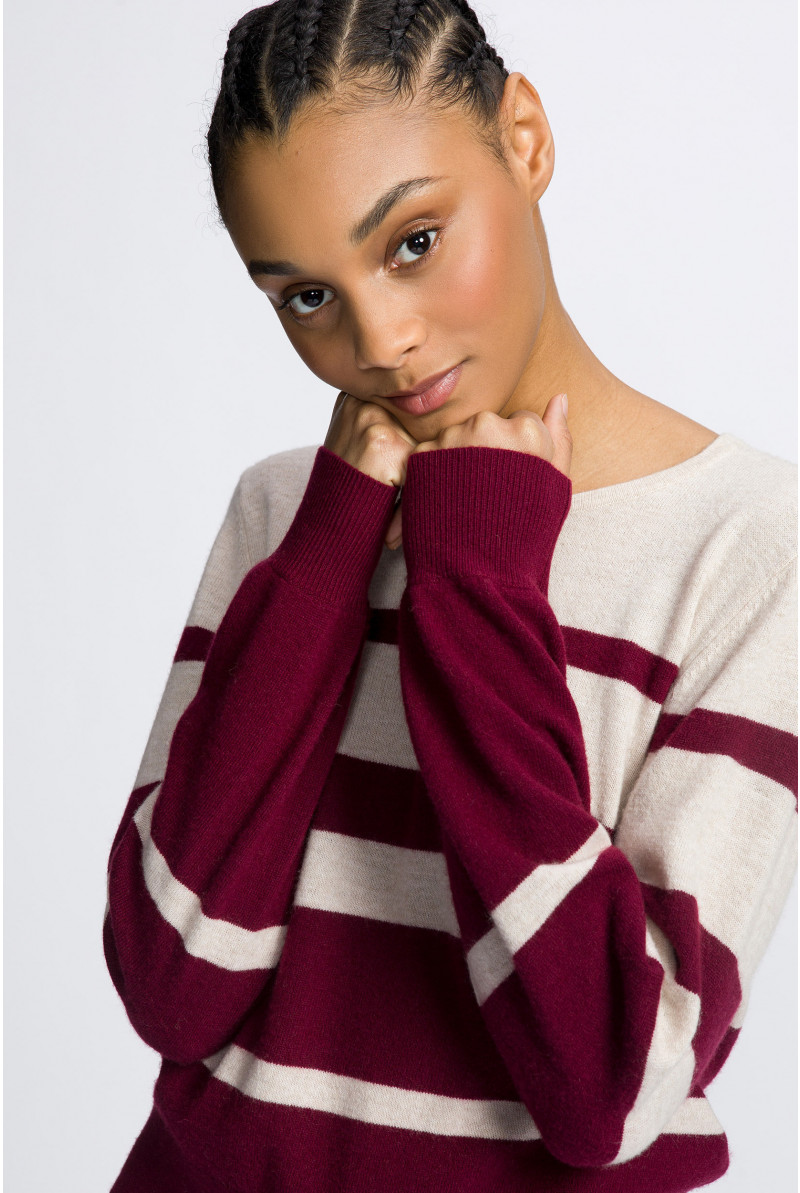 Striped pullover in a cashmere blend