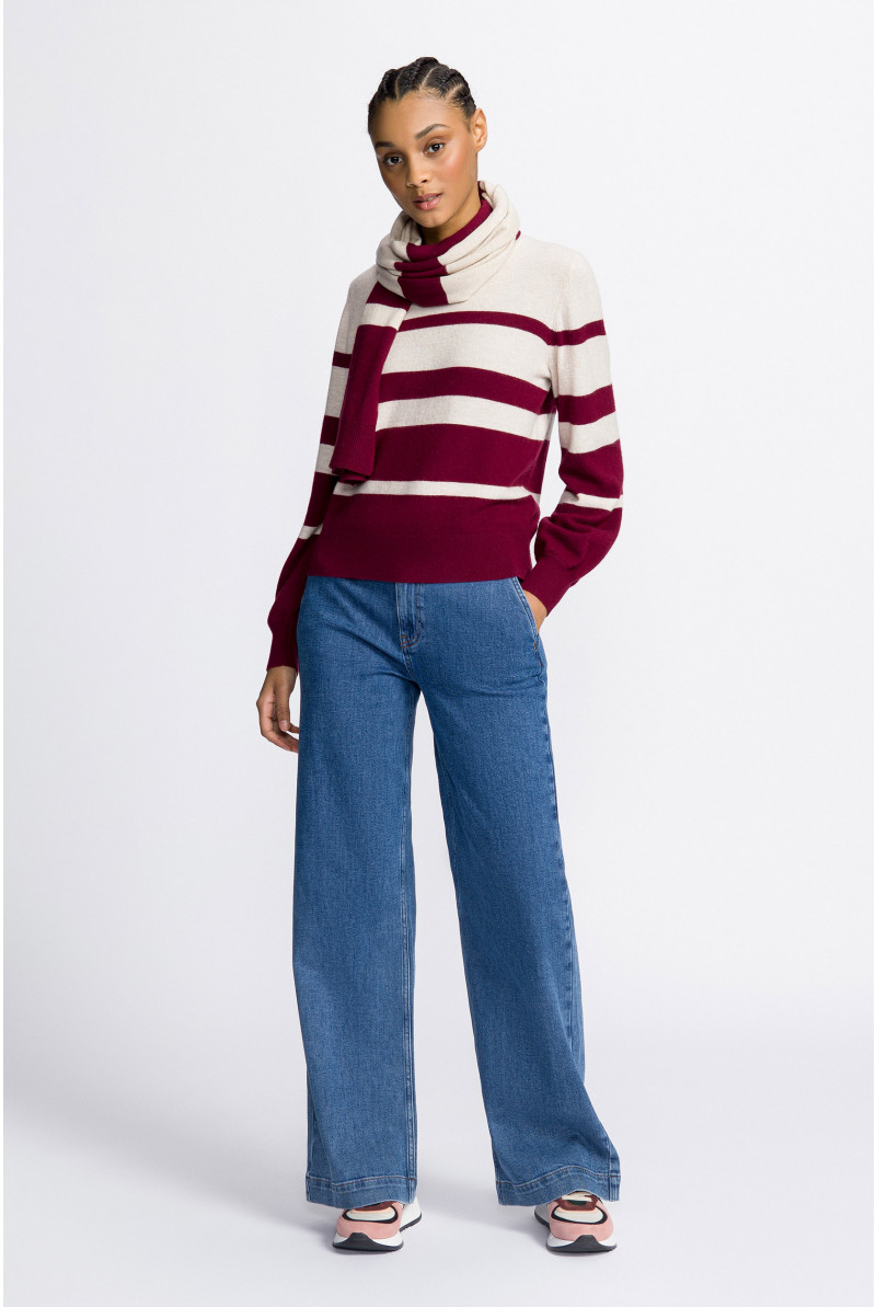 Striped pullover in a cashmere blend