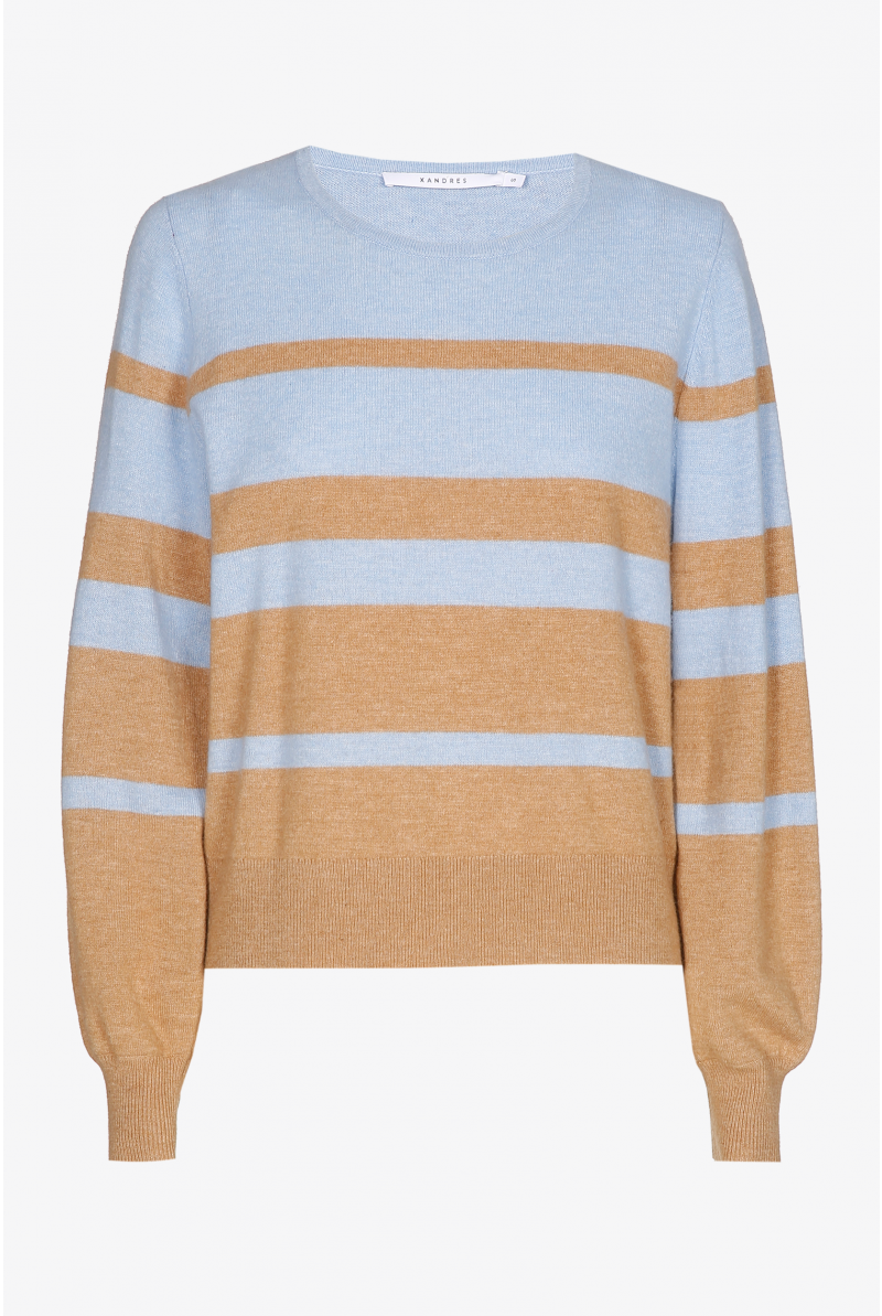 Pull rayé en mélange de cachemire