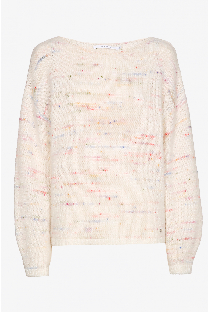 Pull multicolore en laine d’alpaga