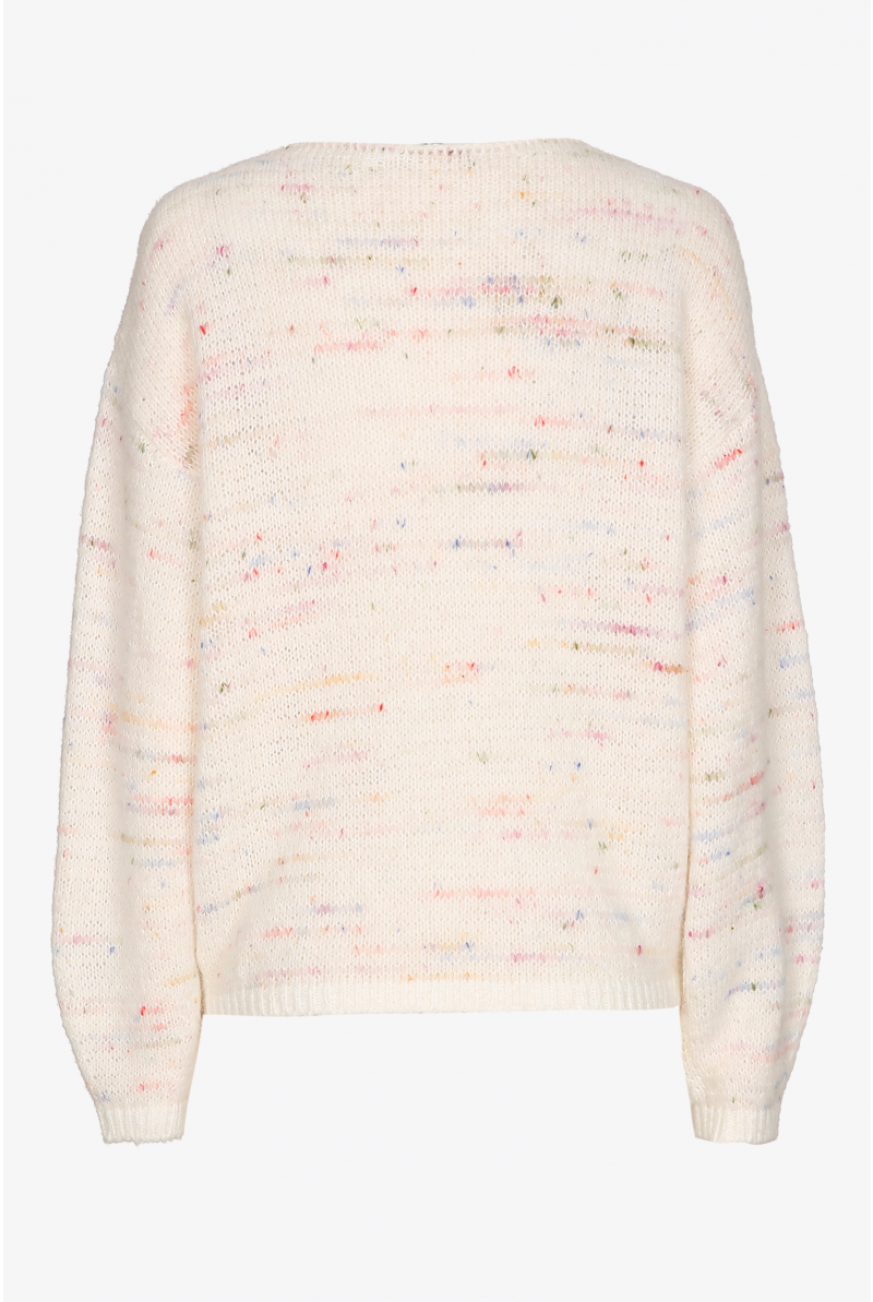 Pull multicolore en laine d’alpaga