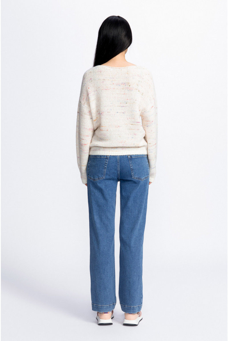 Pull multicolore en laine d’alpaga