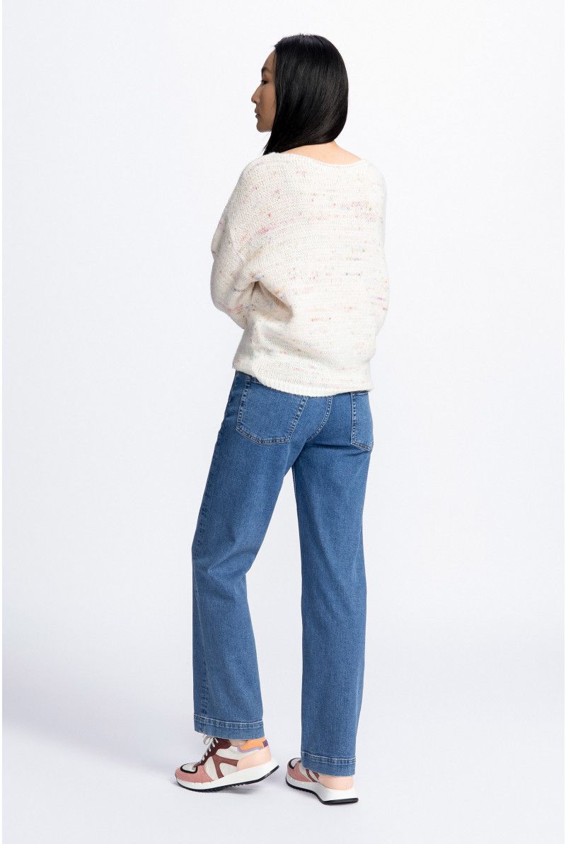 Pull multicolore en laine d’alpaga
