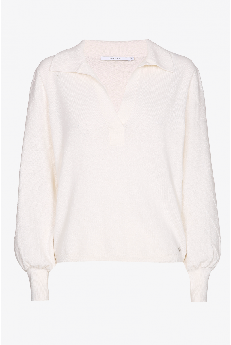 Pullover with polo collar