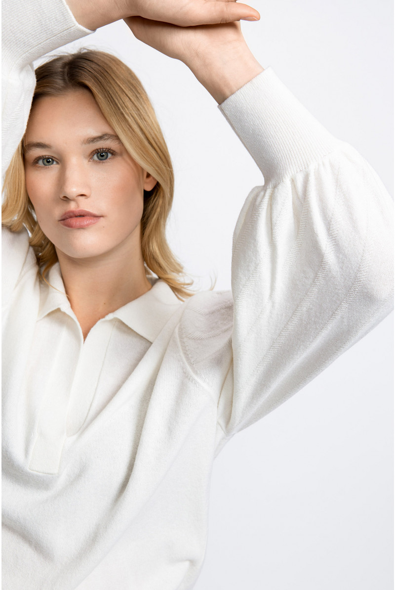 Pullover with polo collar