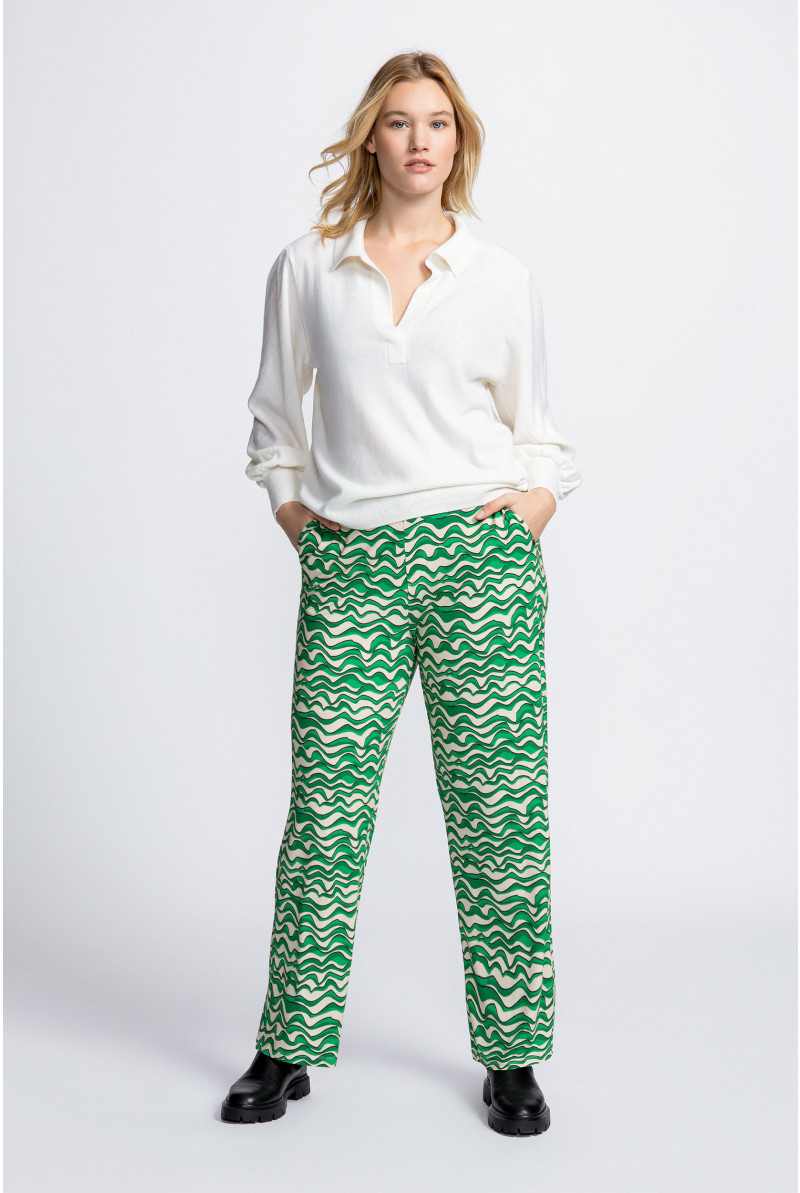 Pullover with polo collar