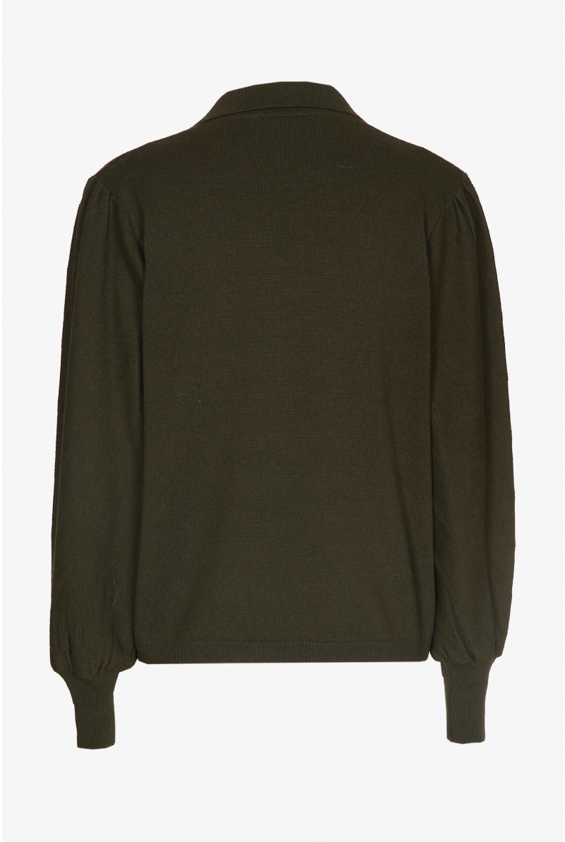 Pullover with polo collar