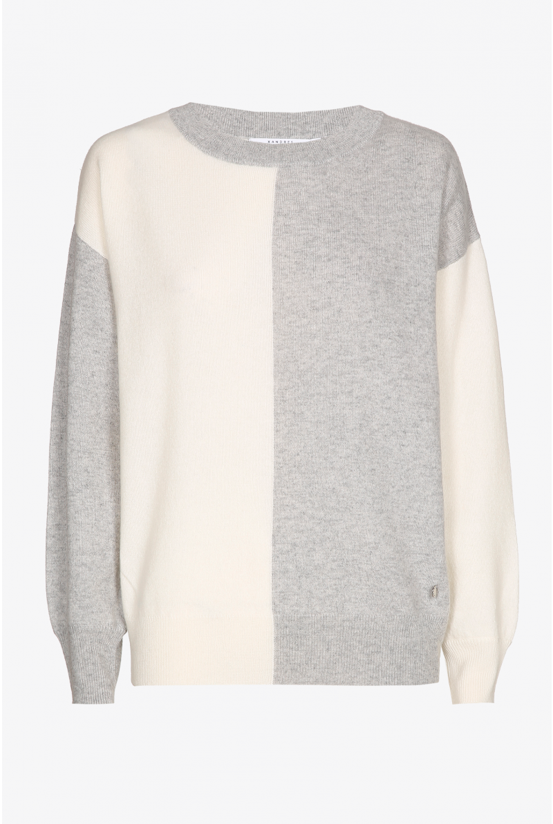 Two-tone cashmere pullover