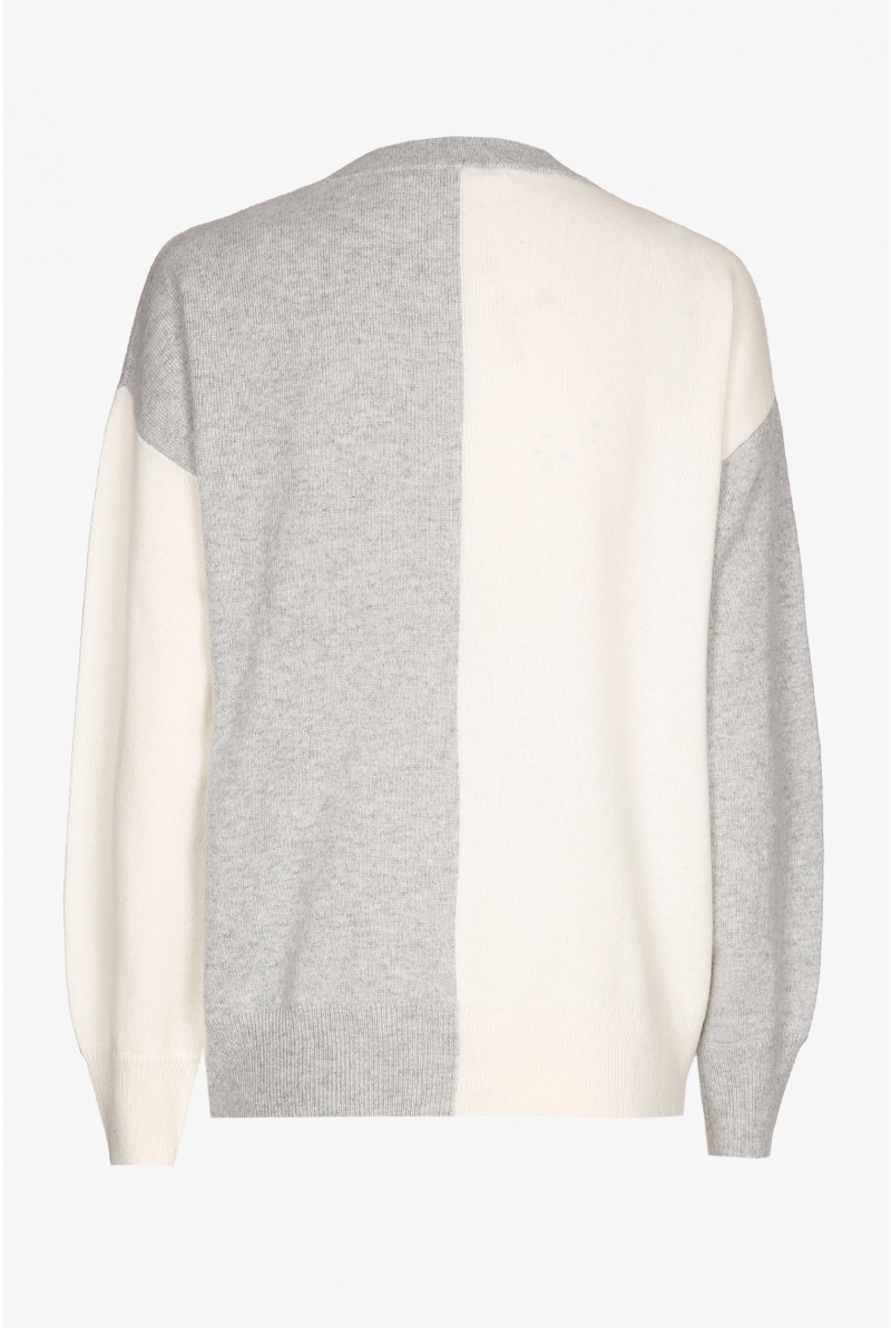 Two-tone cashmere pullover