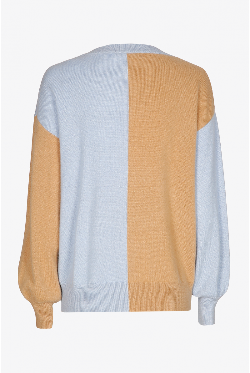 Zweifarbiger Pullover aus Kaschmir