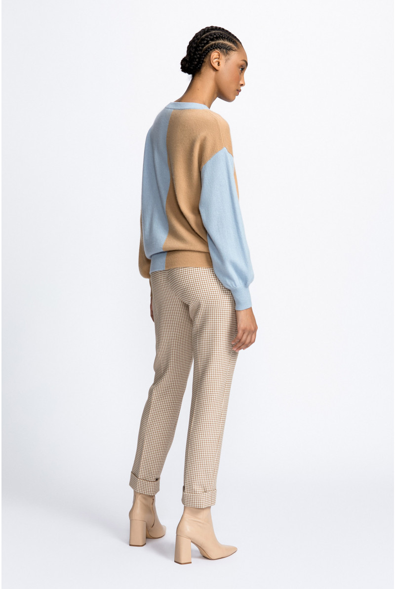 Zweifarbiger Pullover aus Kaschmir