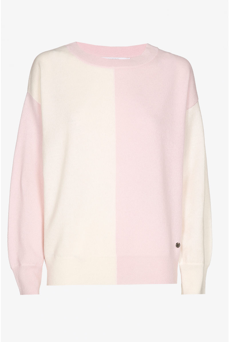 Two-tone cashmere pullover