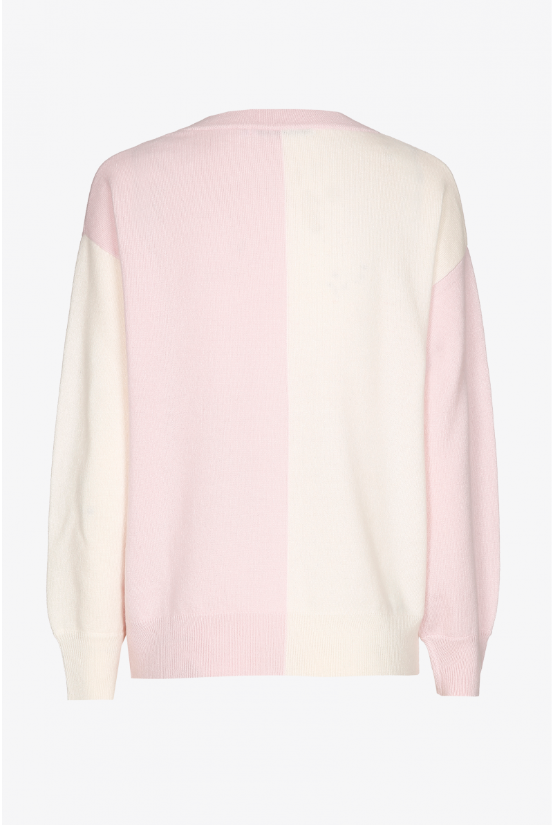 Two-tone cashmere pullover