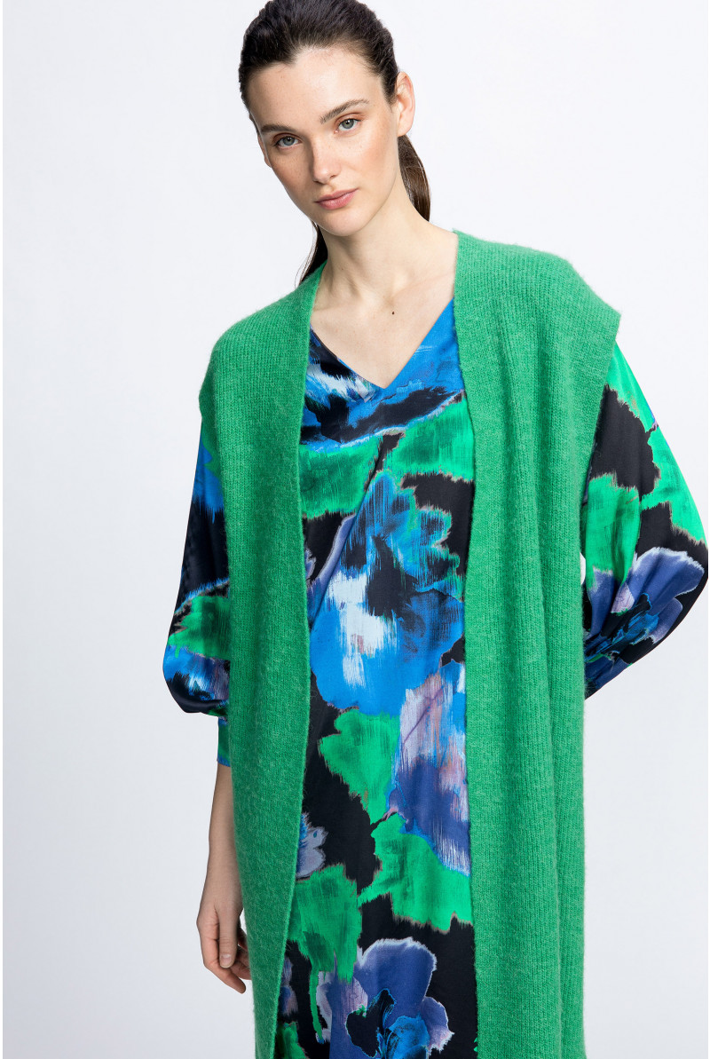 Veste sans manche en mélange de laines