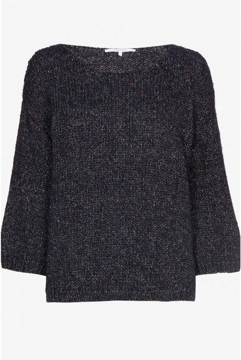 Pull tricoté contenant du lurex