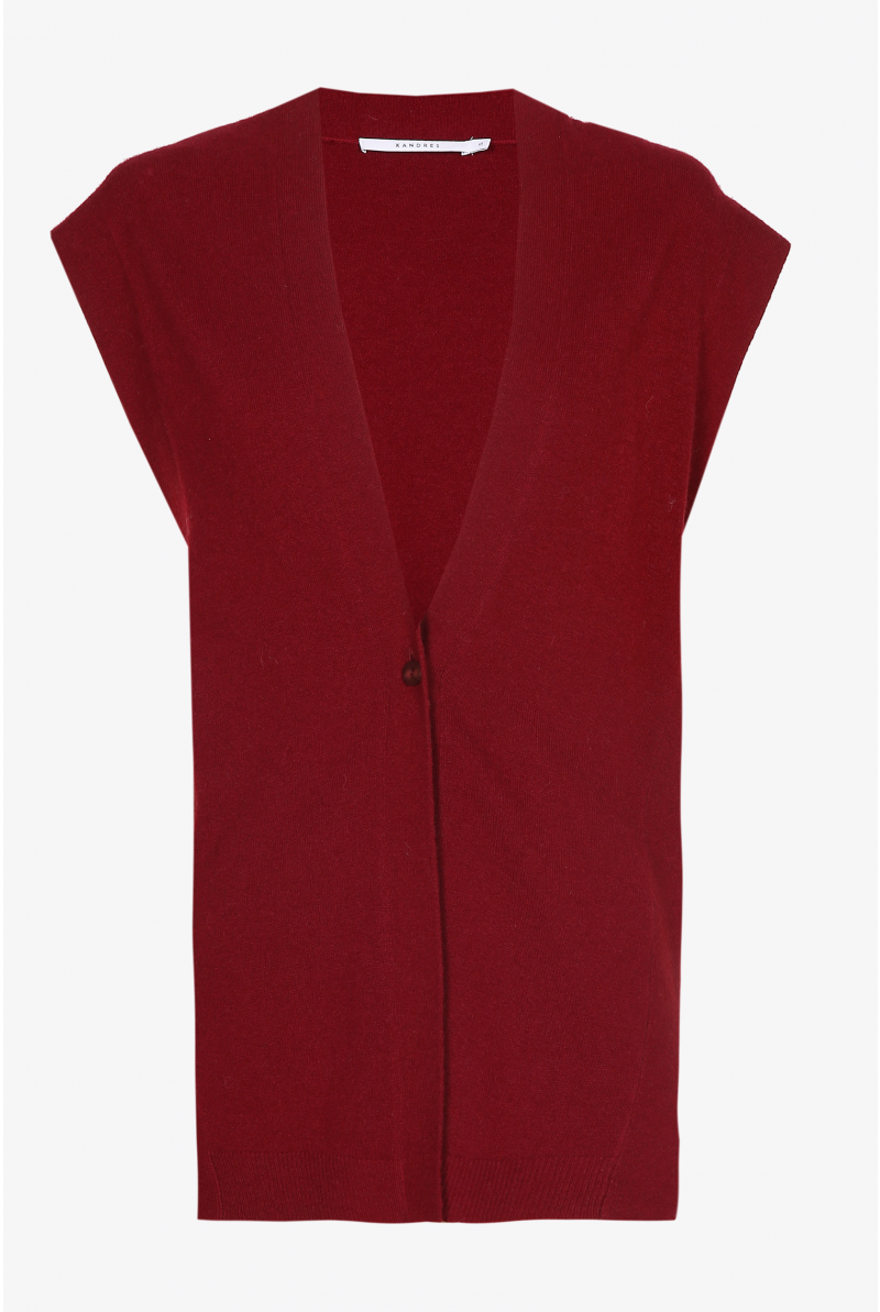 Veste sans manches en mélange de cachemire