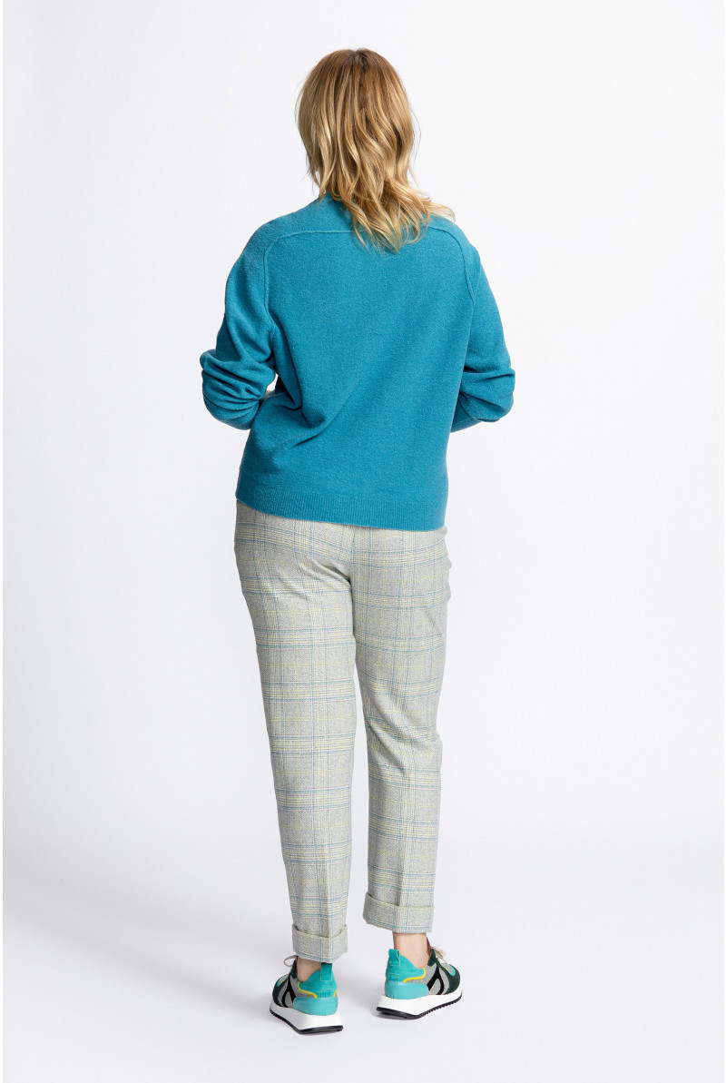 Zopfmuster-Pullover mit Wollanteil