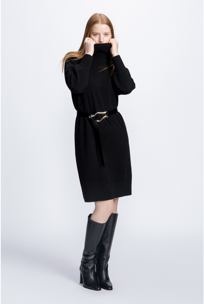Robe en laine avec motif moucheté