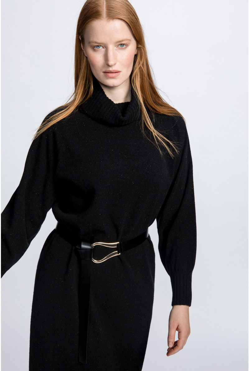 Robe en laine avec motif moucheté