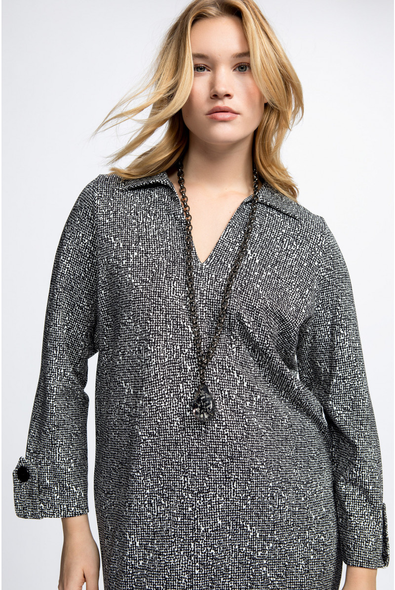 Dress with shirt collar