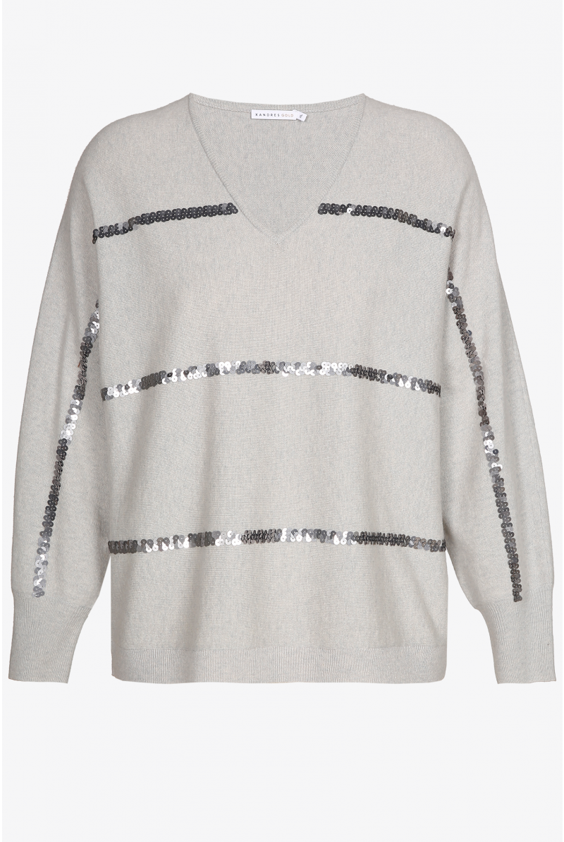 Wollpullover mit Pailletten