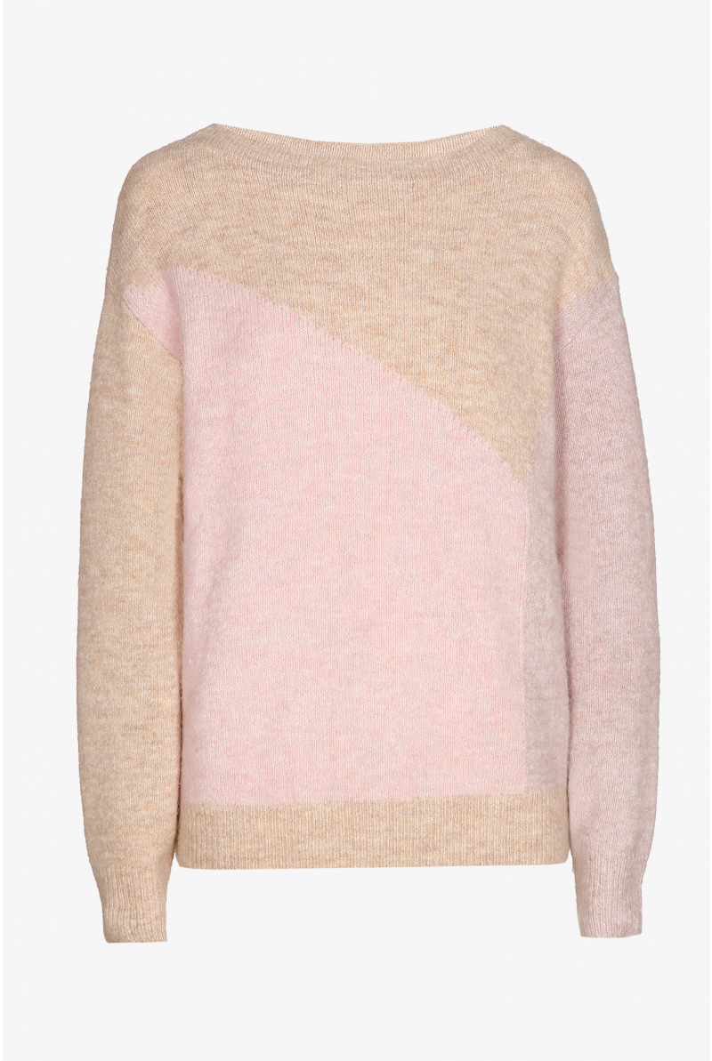 Mehrfarbiger Pullover mit Rundhalsausschnitt