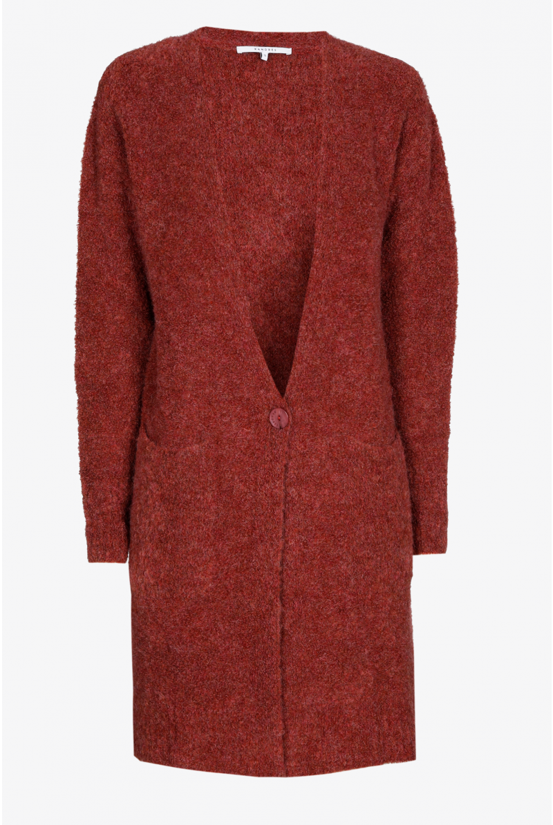 Gilet long en bouclé