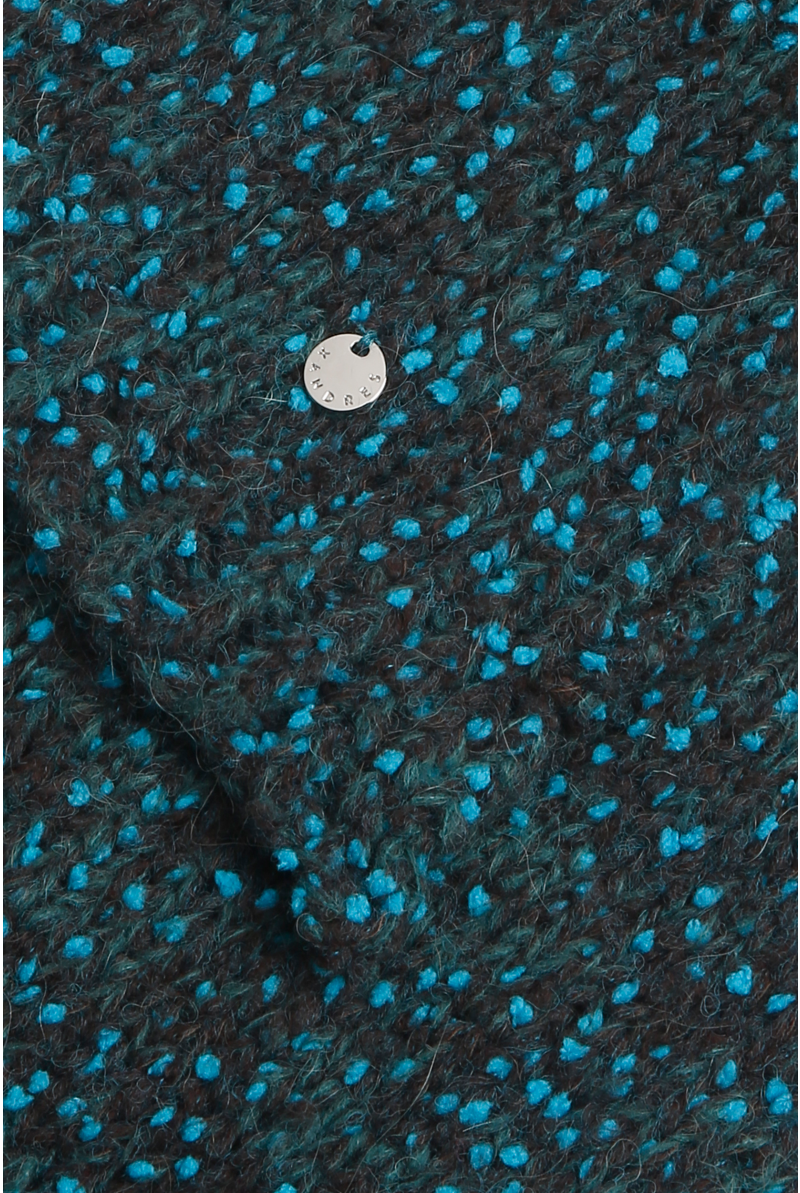 Scarf with fluorescent pompom